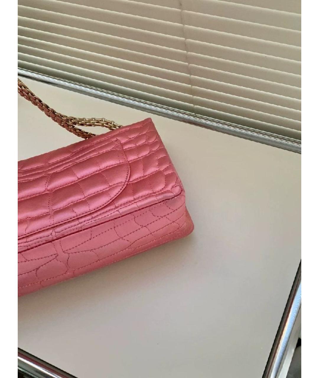 CHANEL Розовая кожаная сумка с короткими ручками, фото 6