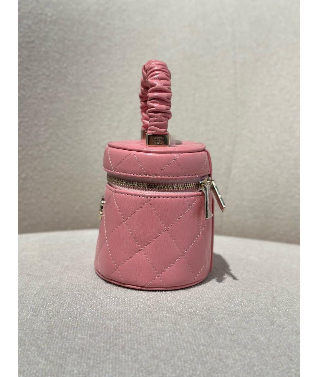 CHANEL Розовая кожаная сумка с короткими ручками, фото 4