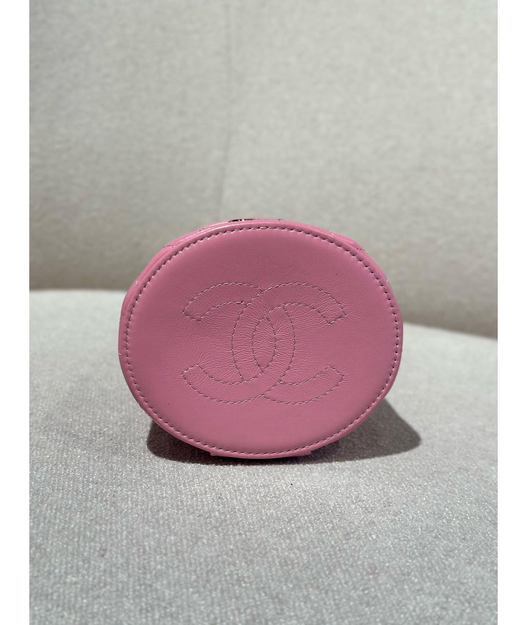 CHANEL Розовая кожаная сумка с короткими ручками, фото 5
