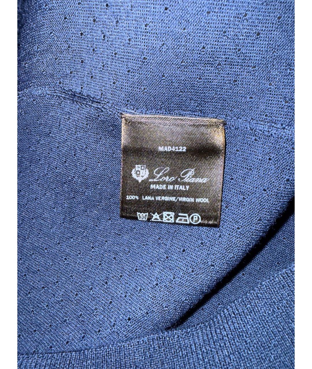 LORO PIANA Темно-синий шерстяной джемпер / свитер, фото 6