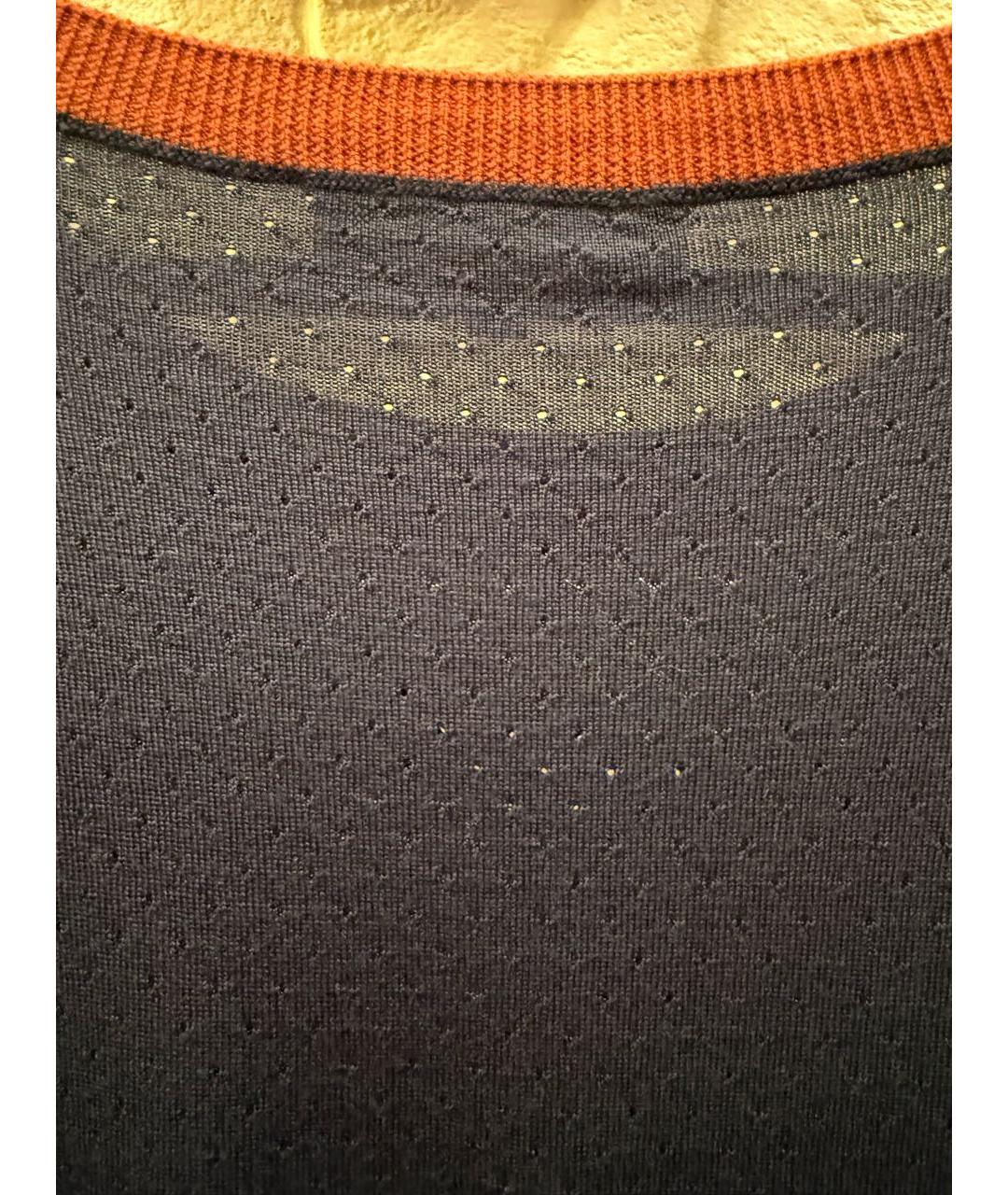 LORO PIANA Темно-синий шерстяной джемпер / свитер, фото 4