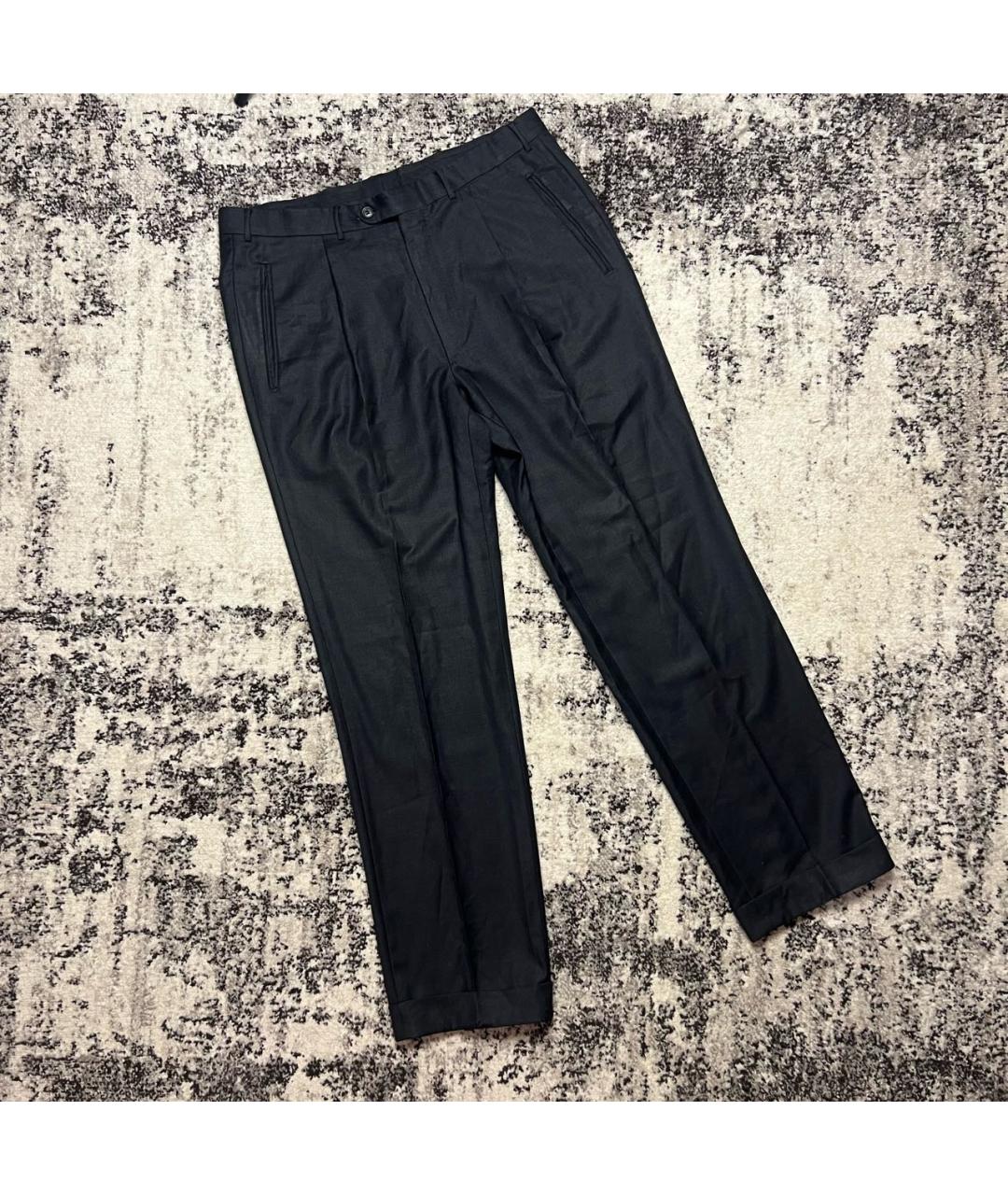 CORNELIANI Черные шерстяные классические брюки, фото 8