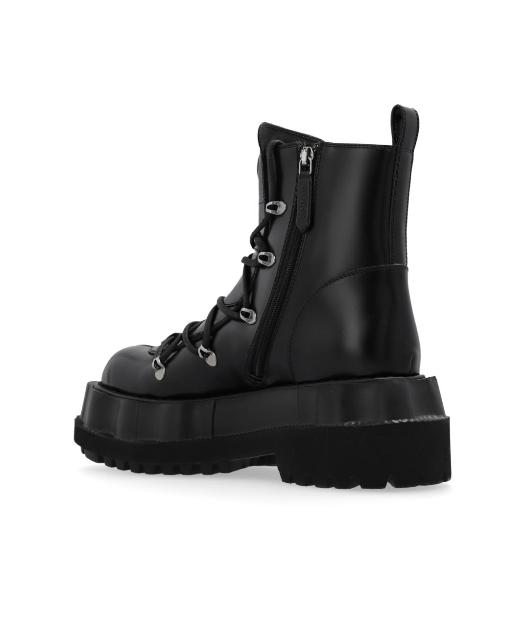 GUCCI Черные кожаные ботинки, фото 4