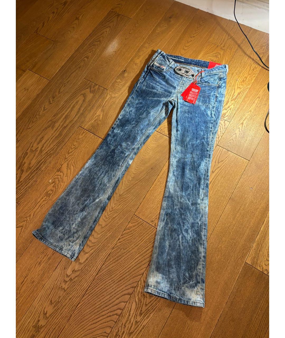 DIESEL Голубые хлопковые джинсы клеш, фото 9