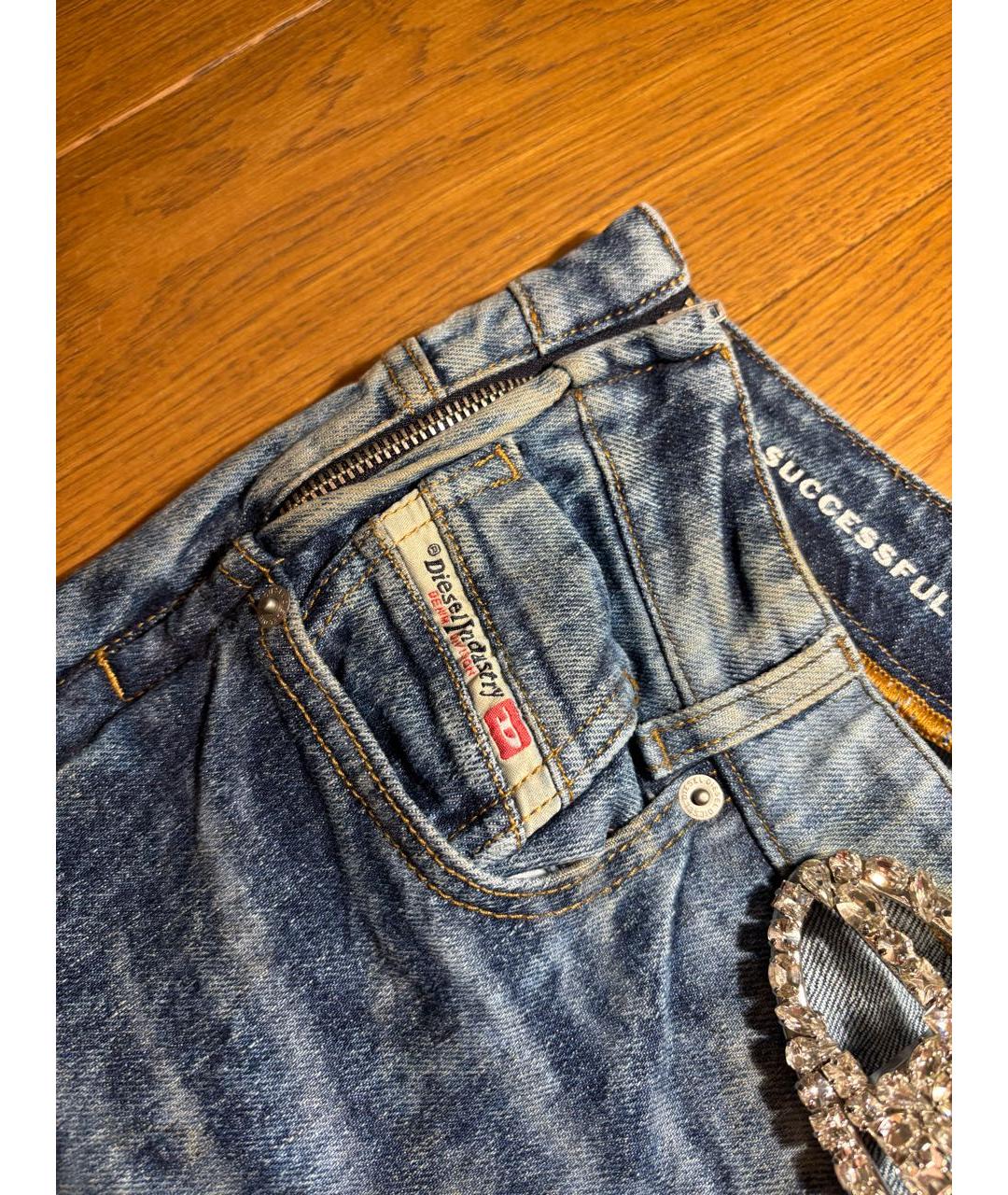 DIESEL Голубые хлопковые джинсы клеш, фото 4