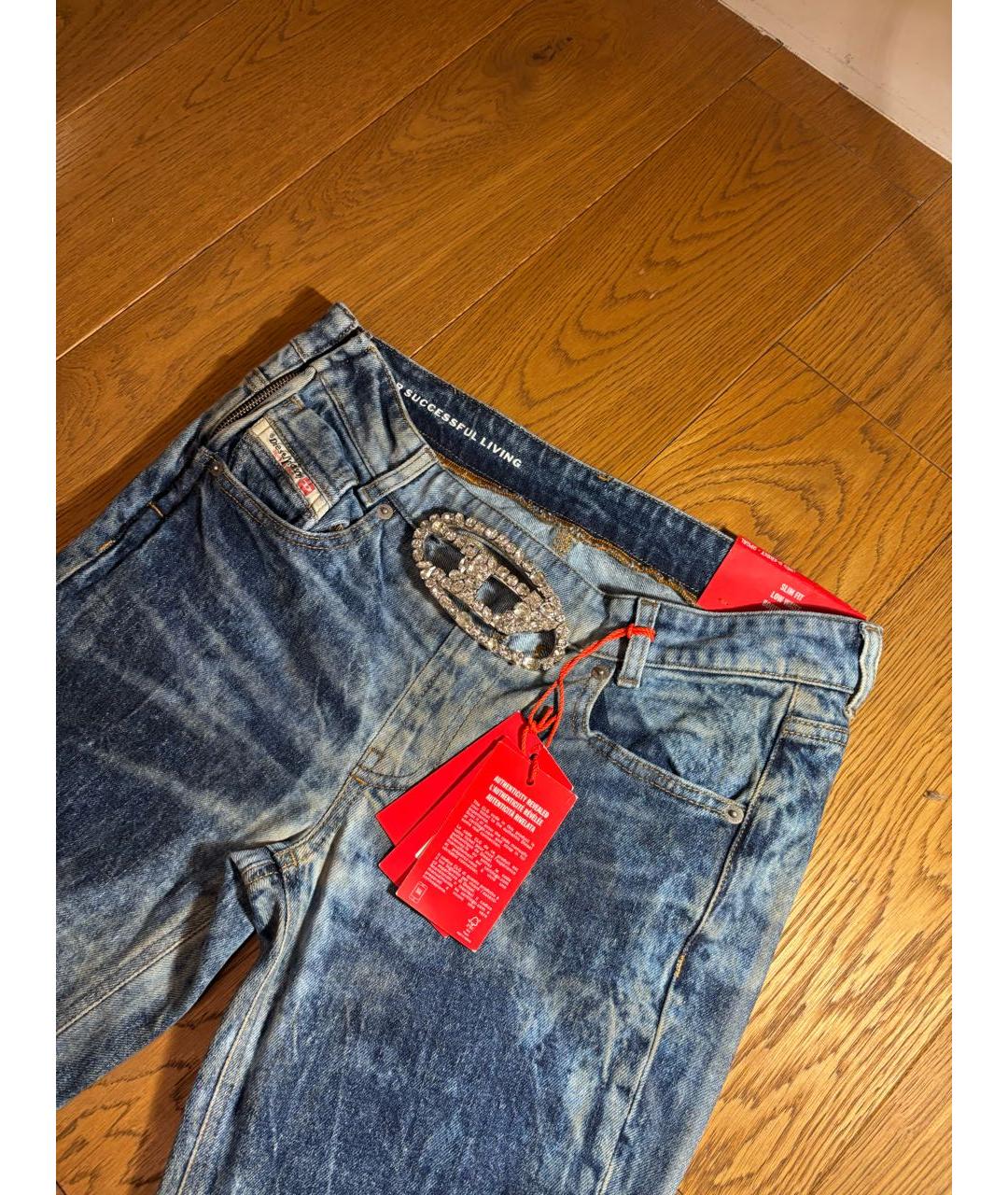DIESEL Голубые хлопковые джинсы клеш, фото 5