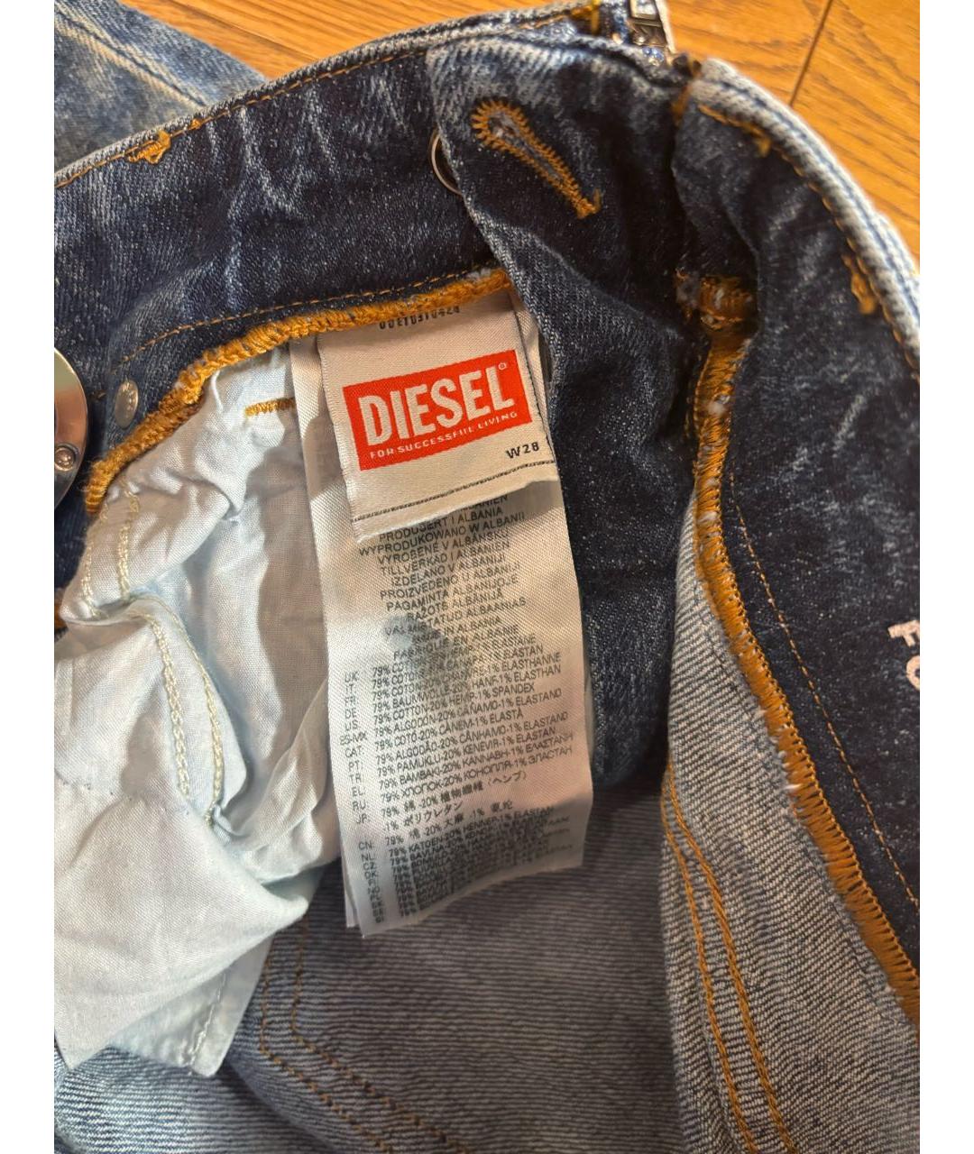 DIESEL Голубые хлопковые джинсы клеш, фото 3