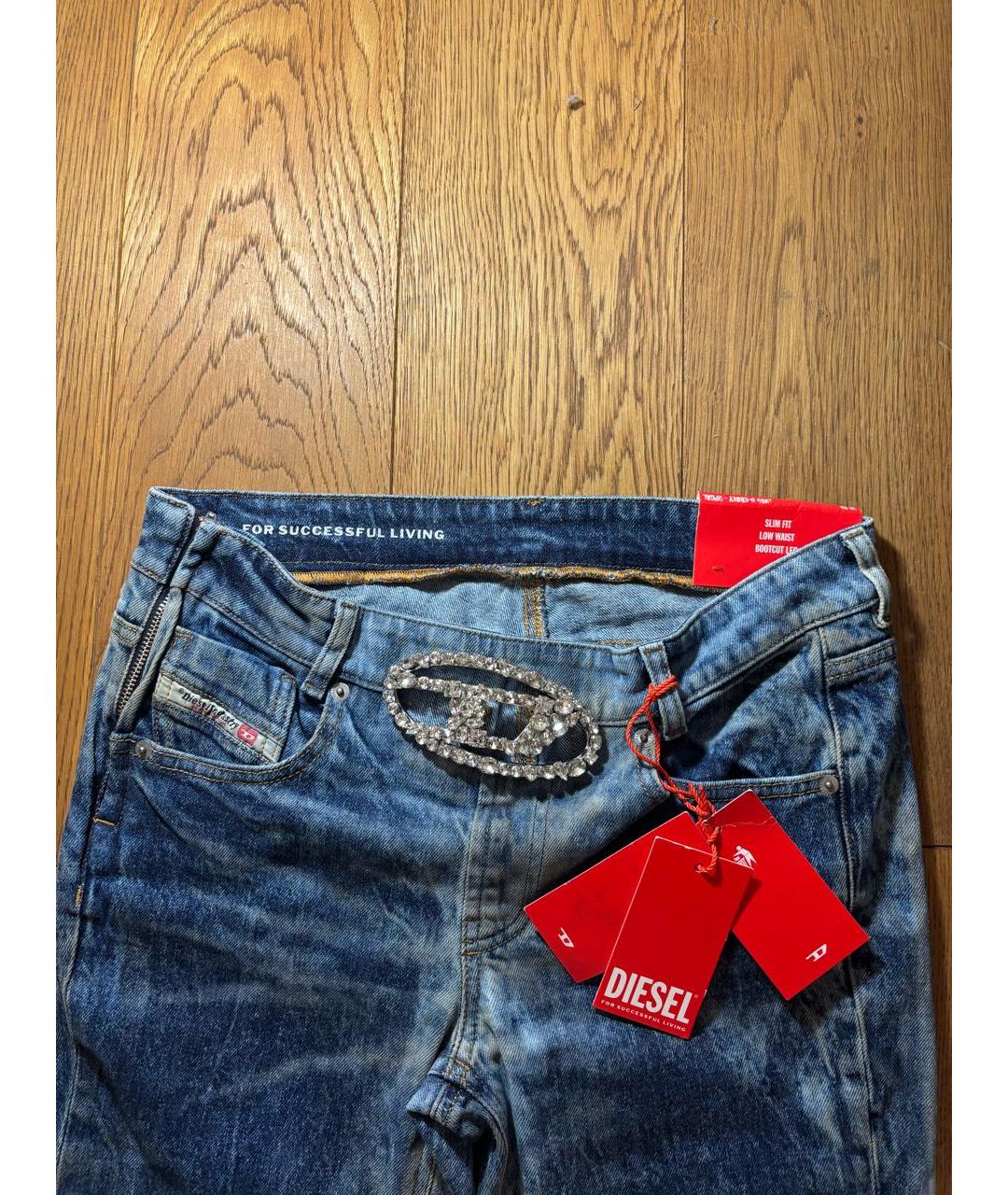 DIESEL Голубые хлопковые джинсы клеш, фото 6