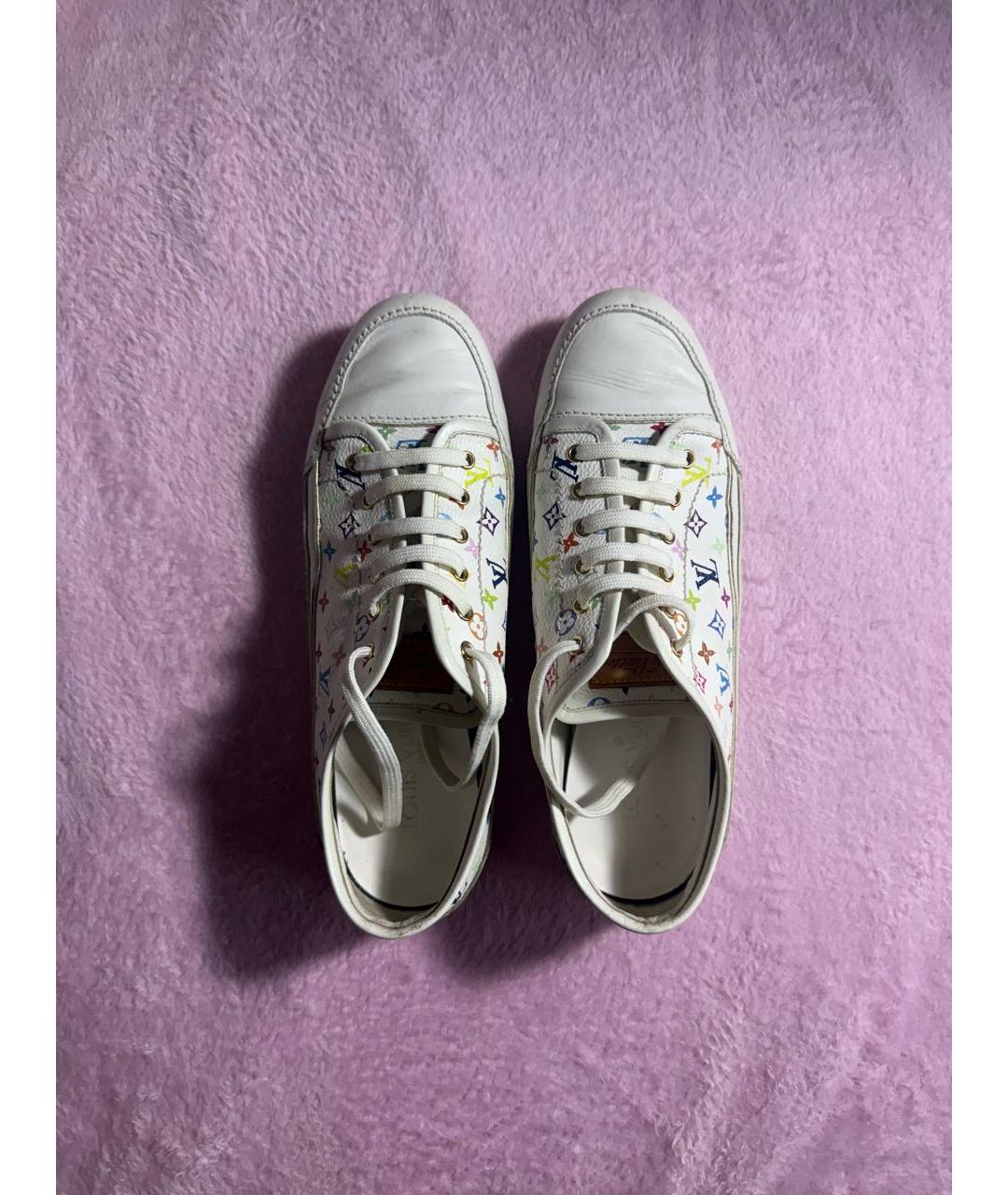 LOUIS VUITTON Белые кожаные кеды, фото 2