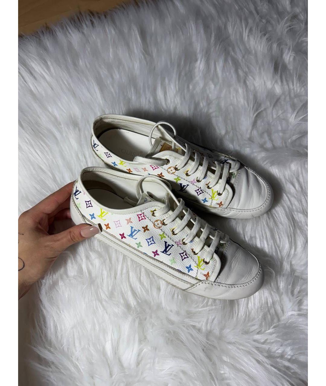 LOUIS VUITTON Белые кожаные кеды, фото 5