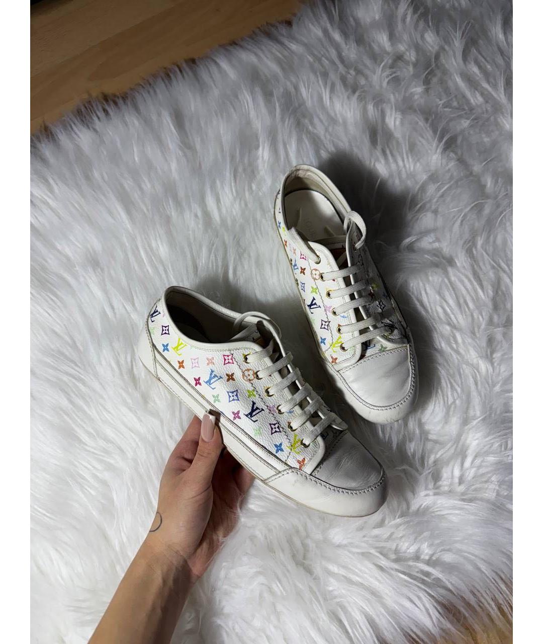 LOUIS VUITTON Белые кожаные кеды, фото 6