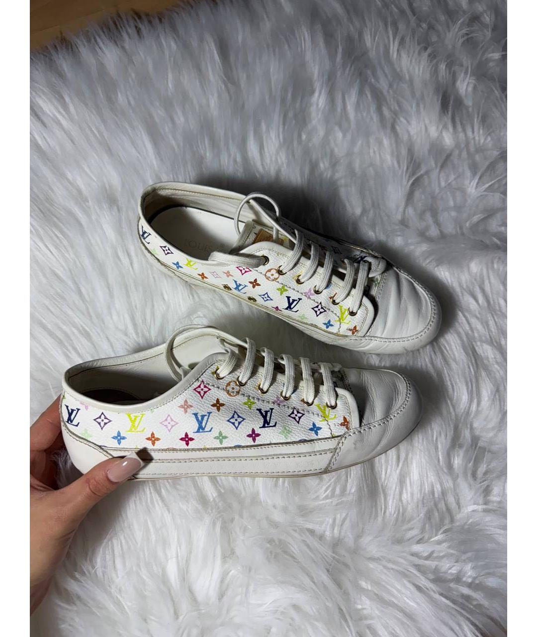 LOUIS VUITTON Белые кожаные кеды, фото 3