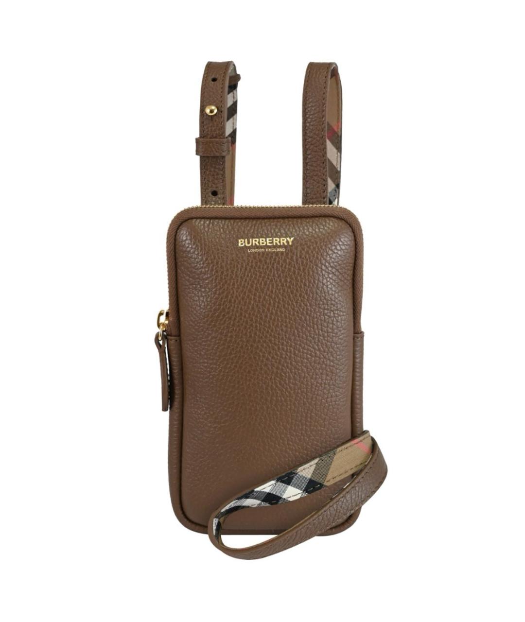 BURBERRY Коричневая кожаная сумка через плечо, фото 1