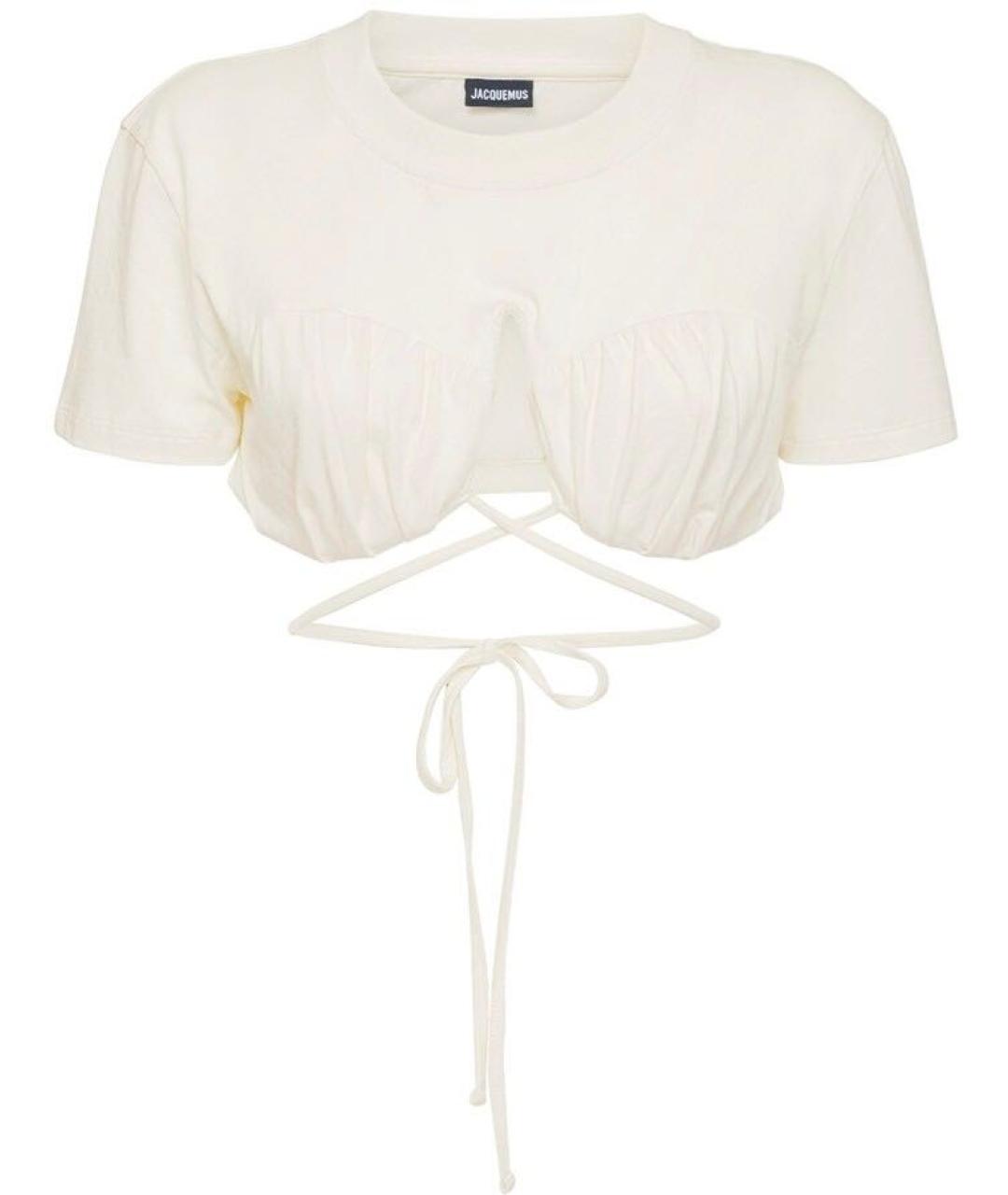 JACQUEMUS Белая хлопковая футболка, фото 1