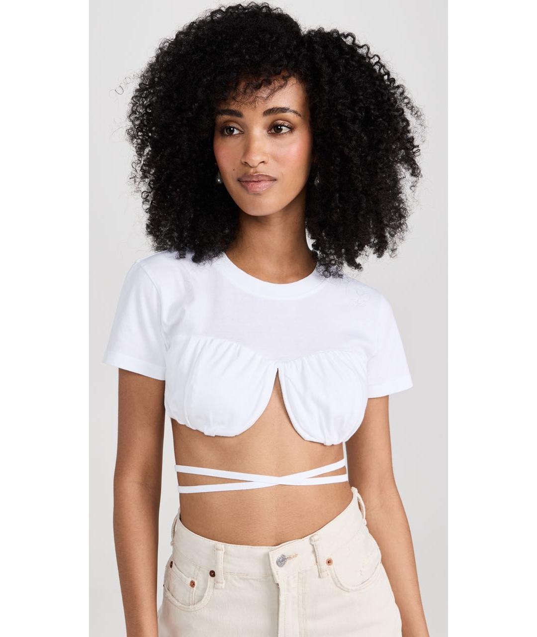 JACQUEMUS Белая хлопковая футболка, фото 2