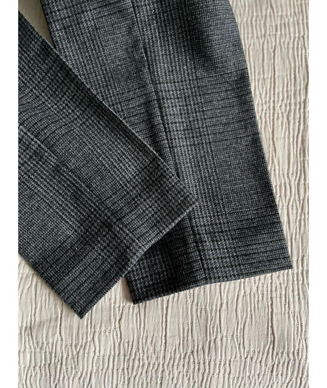 BRUNELLO CUCINELLI Антрацитовые шерстяные брюки узкие, фото 5