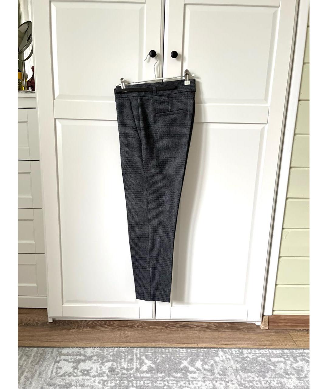 BRUNELLO CUCINELLI Антрацитовые шерстяные брюки узкие, фото 7