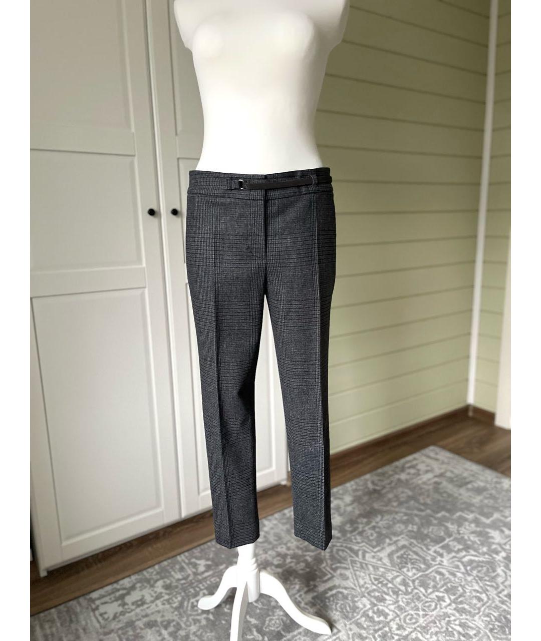 BRUNELLO CUCINELLI Антрацитовые шерстяные брюки узкие, фото 9