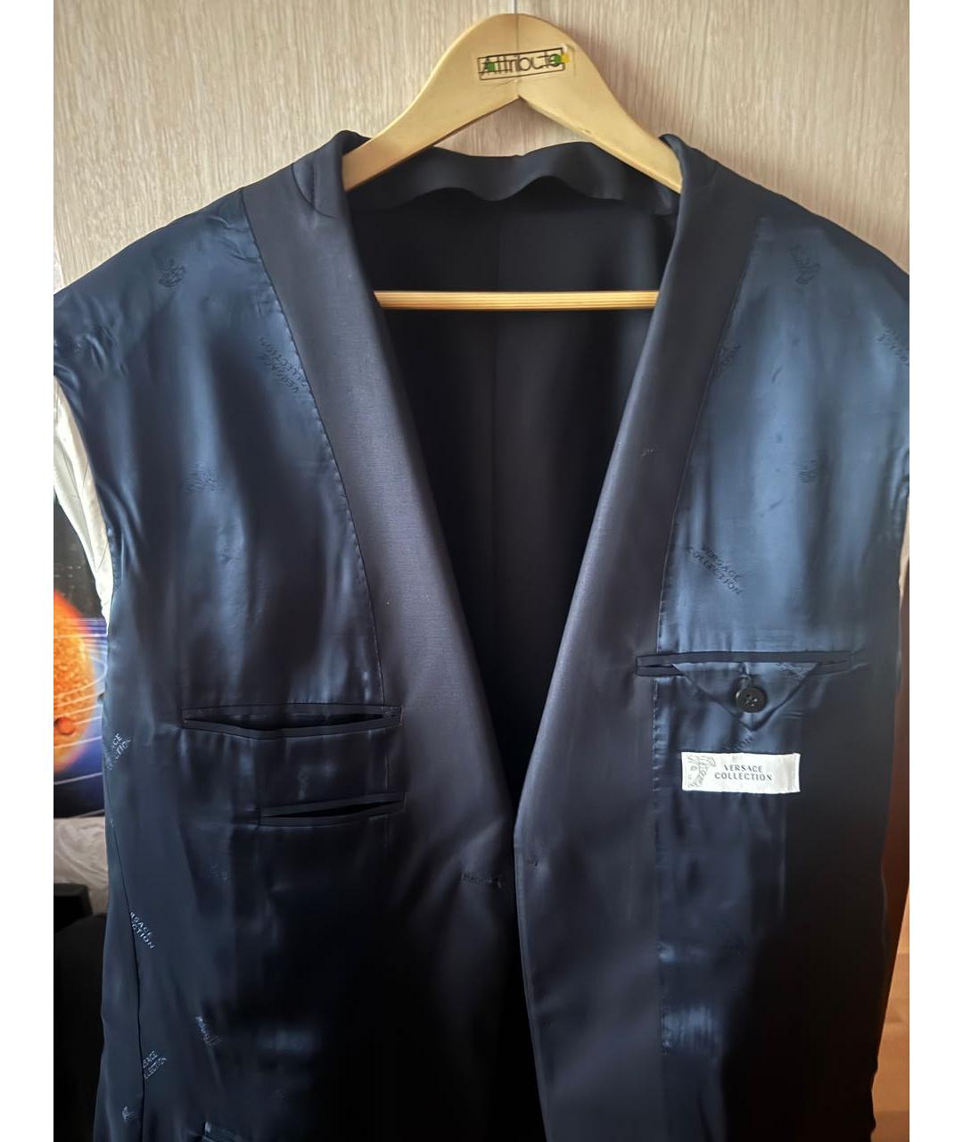 VERSACE COLLECTION Темно-синий классический костюм, фото 2