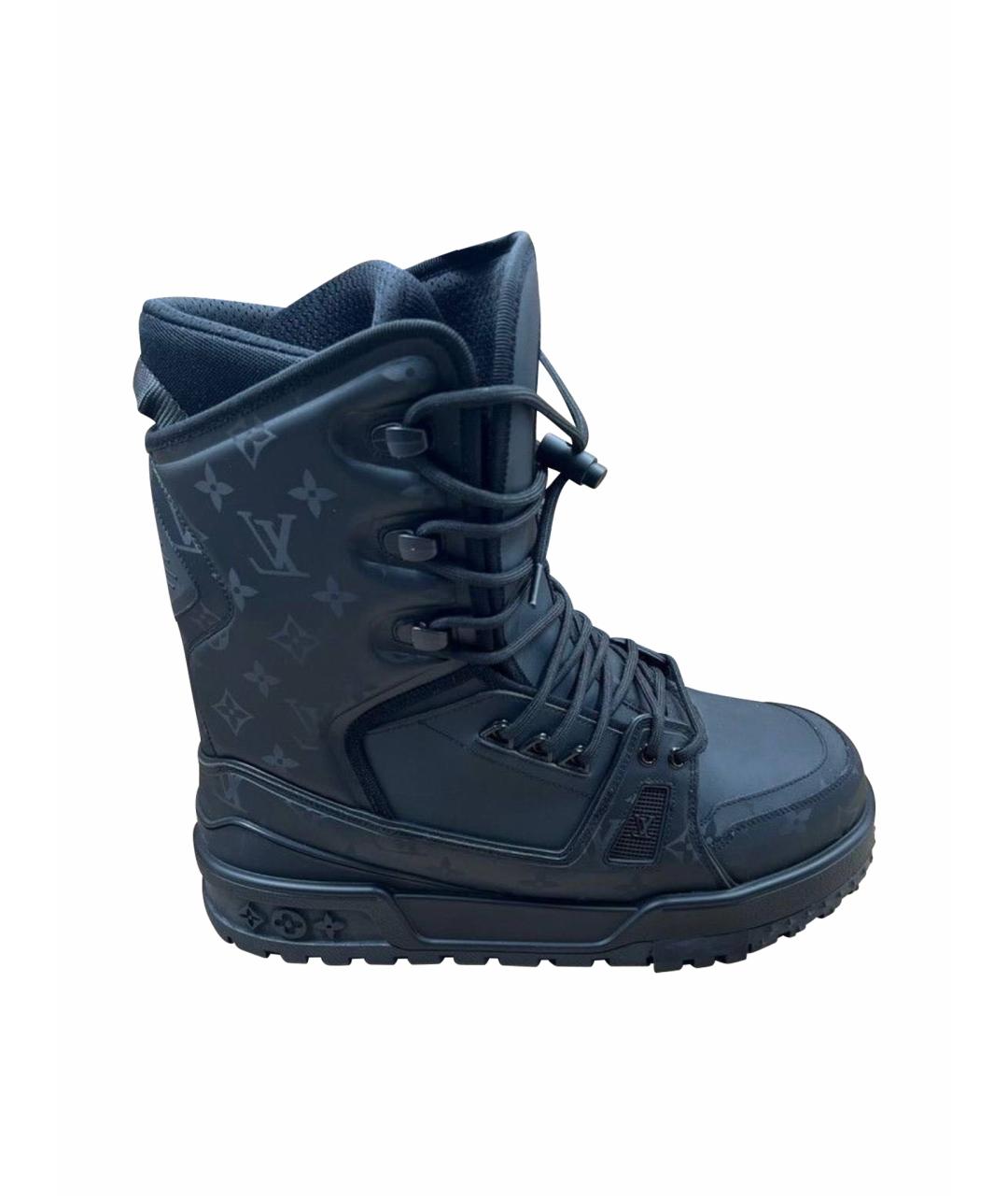 LOUIS VUITTON Черные резиновые высокие ботинки, фото 1