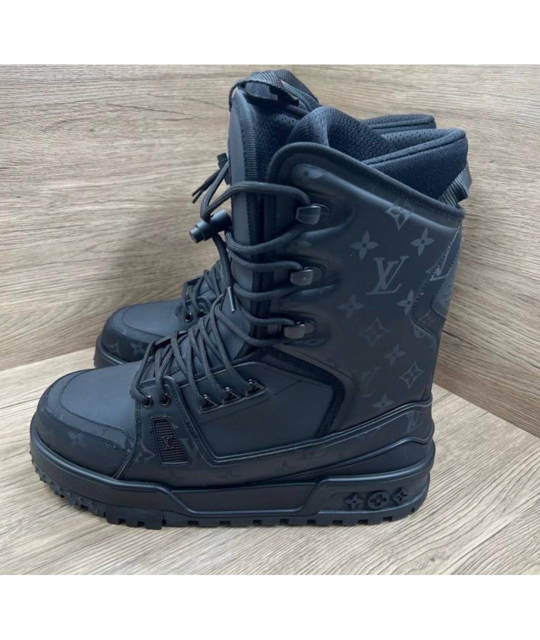 LOUIS VUITTON Черные резиновые высокие ботинки, фото 8
