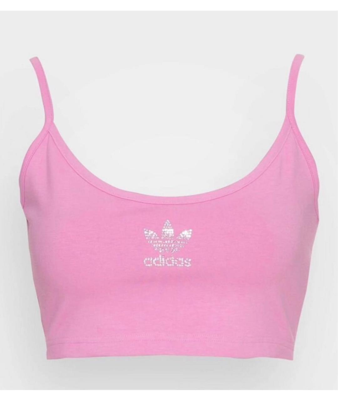 ADIDAS Розовая хлопко-эластановая майка, фото 9