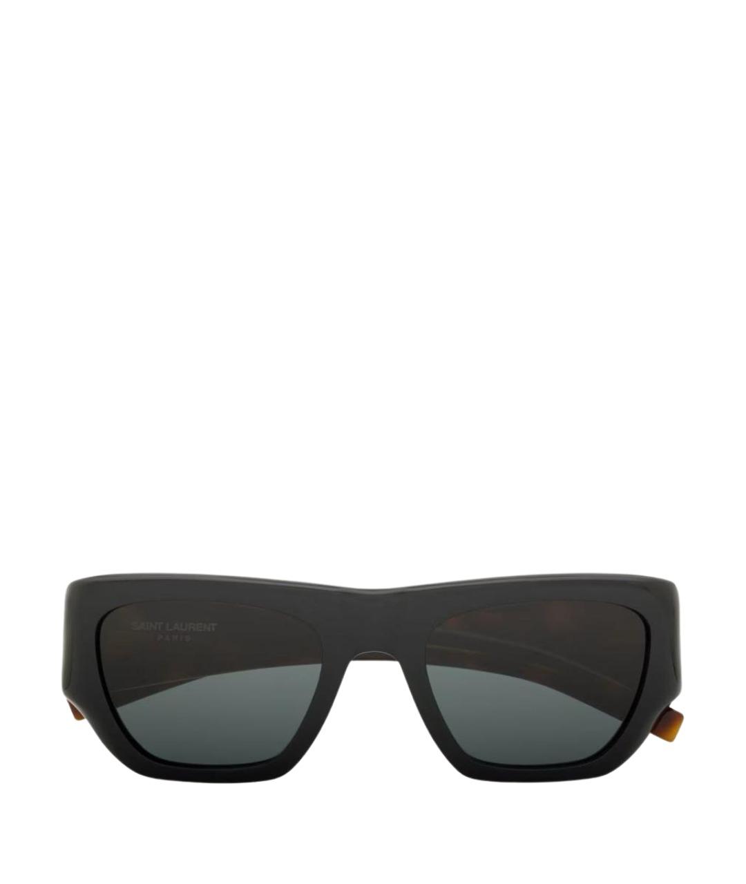 SAINT LAURENT Коричневые пластиковые солнцезащитные очки, фото 1