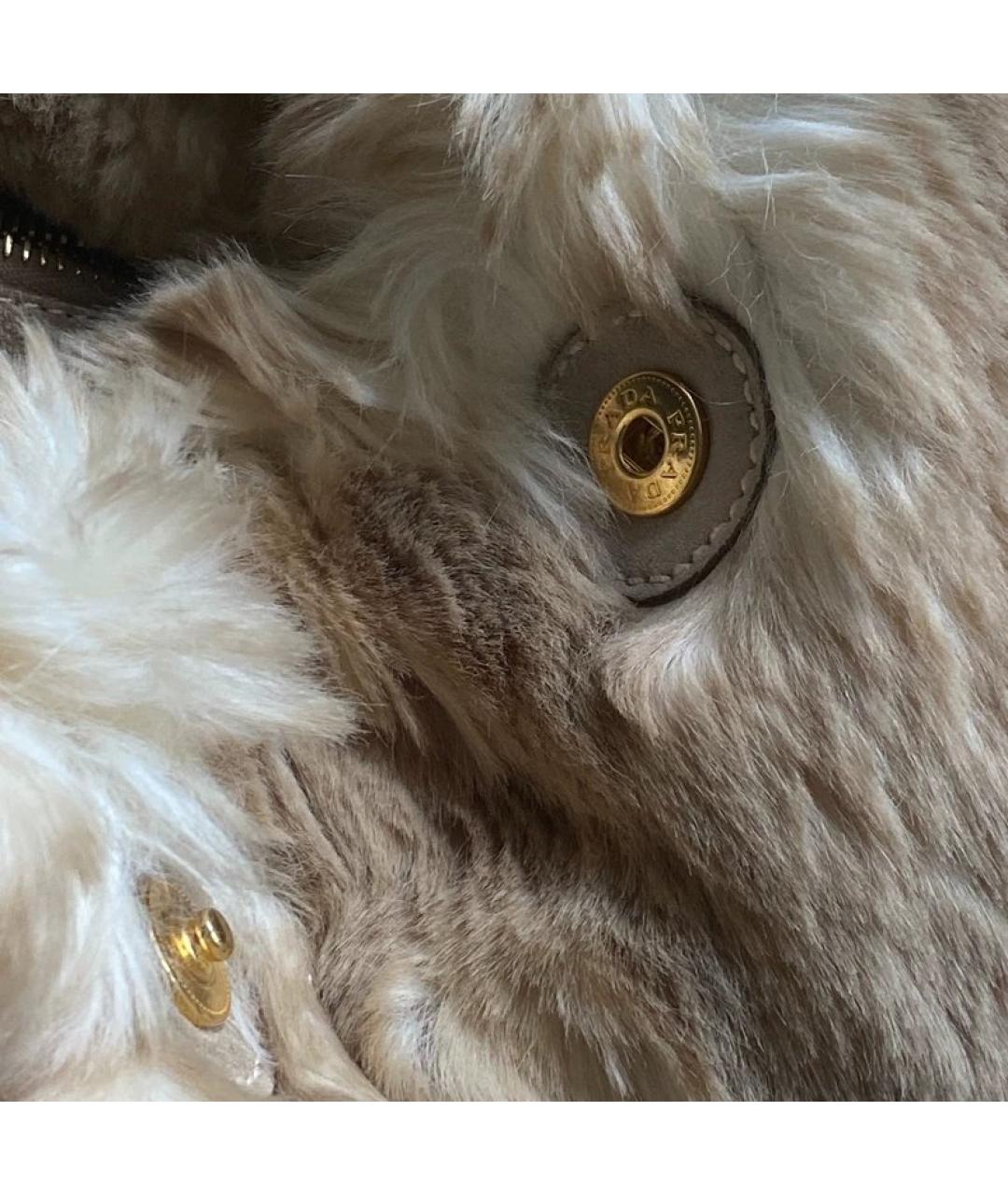 PRADA Синяя меховая сумка с короткими ручками, фото 3