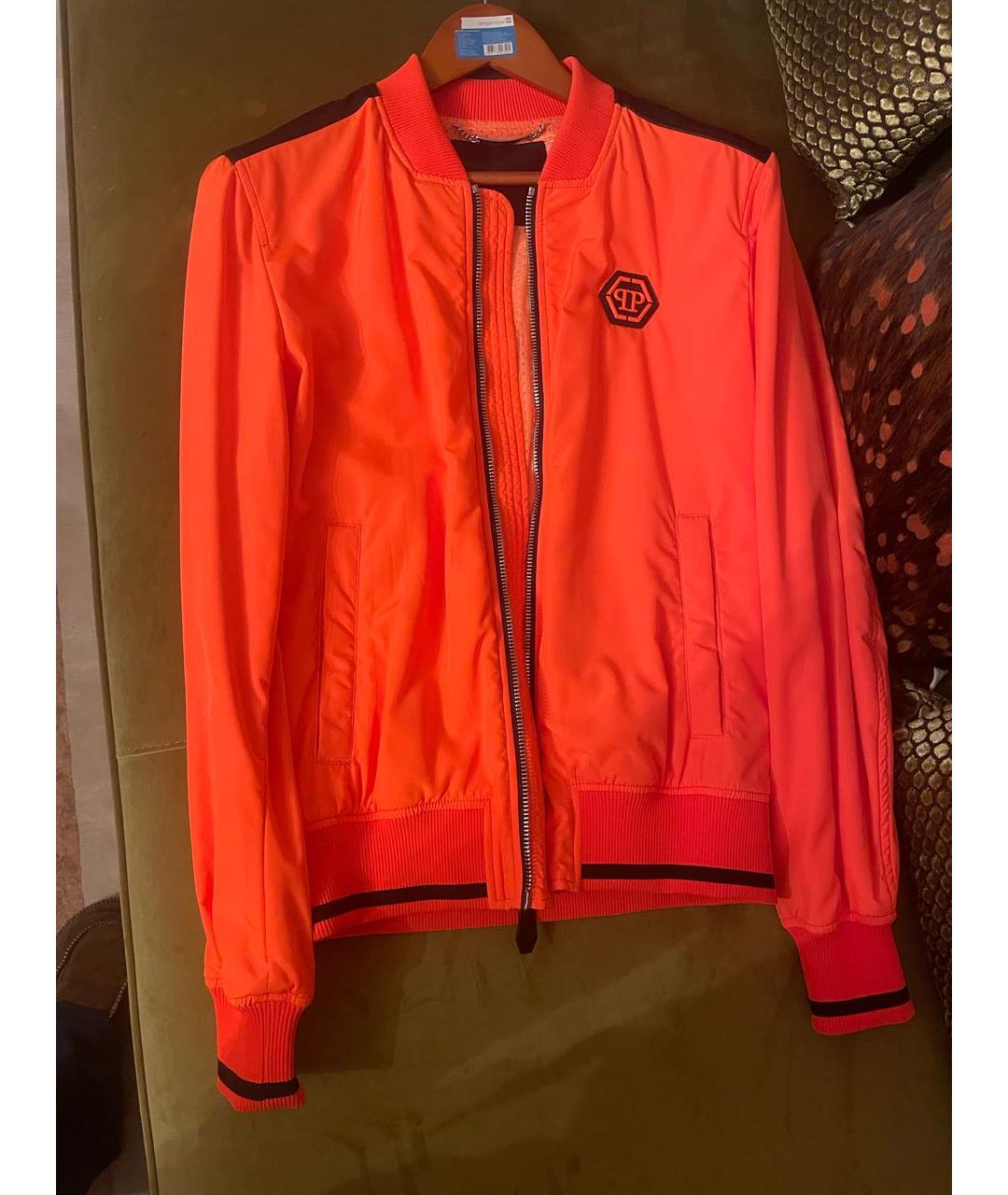 PHILIPP PLEIN Оранжевая полиэстеровая куртка, фото 5