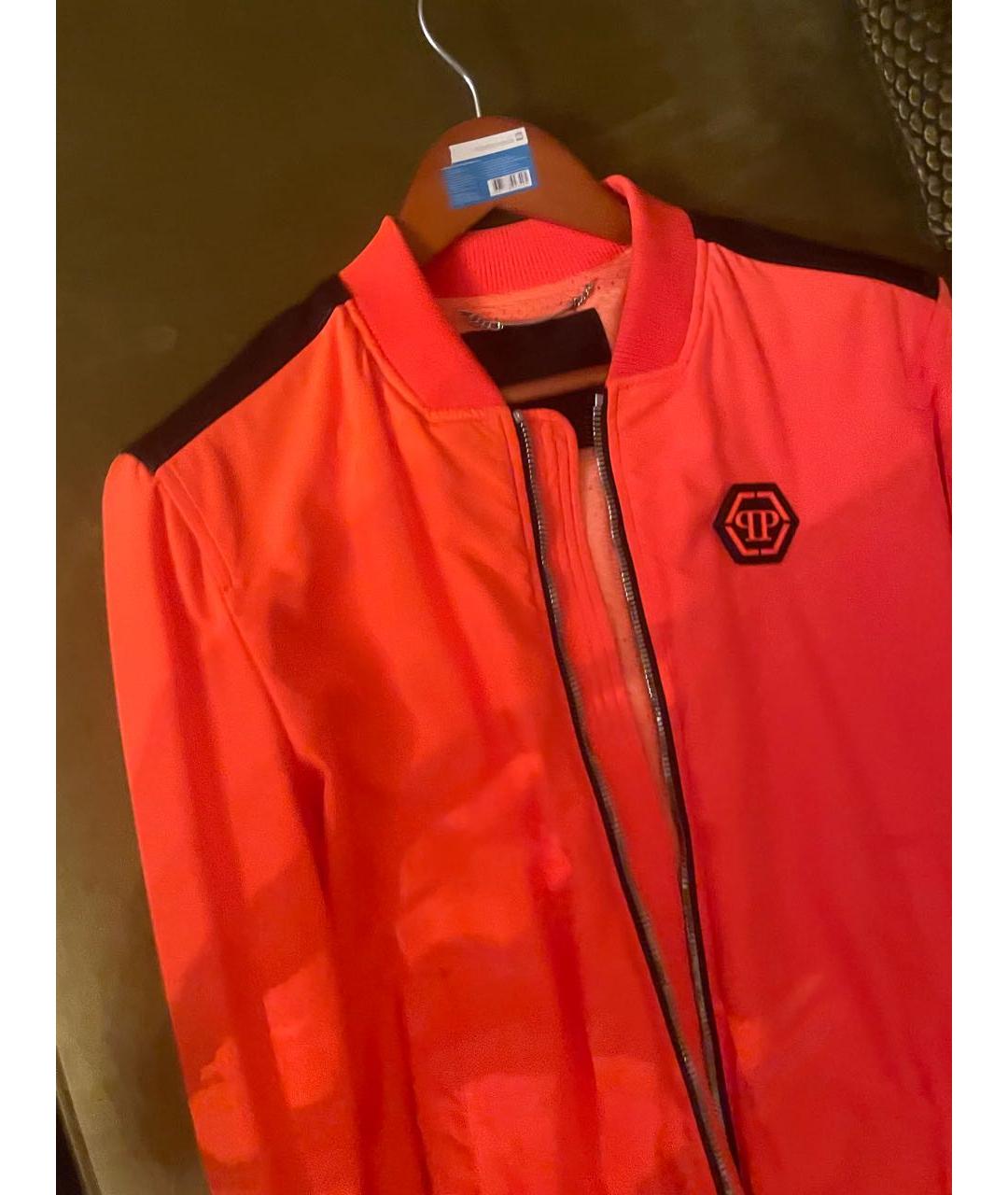PHILIPP PLEIN Оранжевая полиэстеровая куртка, фото 4