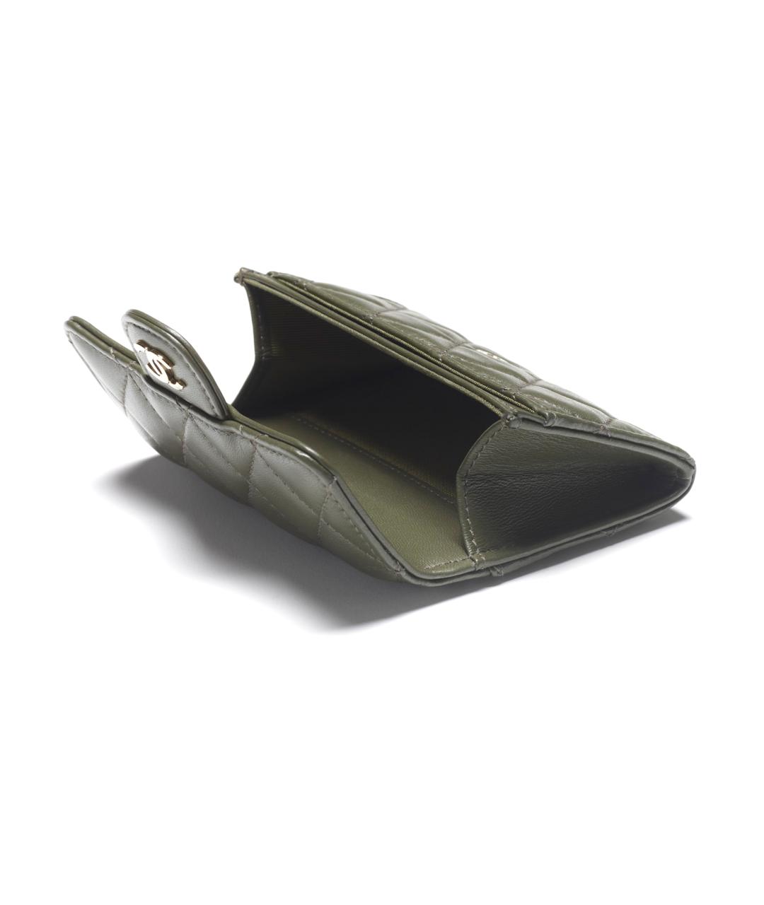 CHANEL Хаки кожаный кардхолдер, фото 3