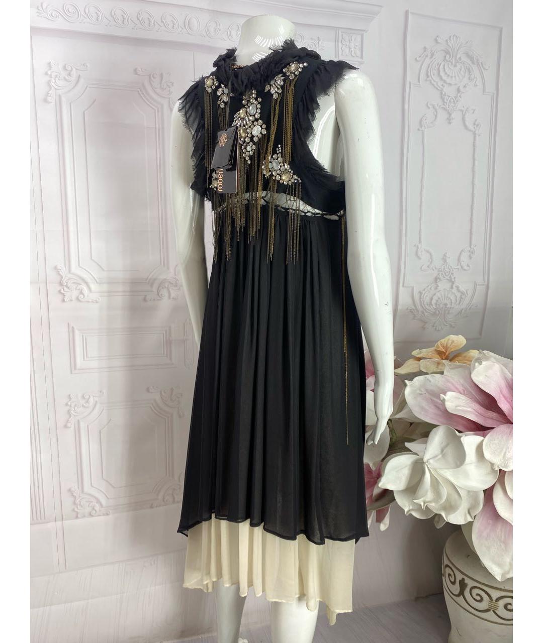 ROBERTO CAVALLI Черное вискозное вечернее платье, фото 7