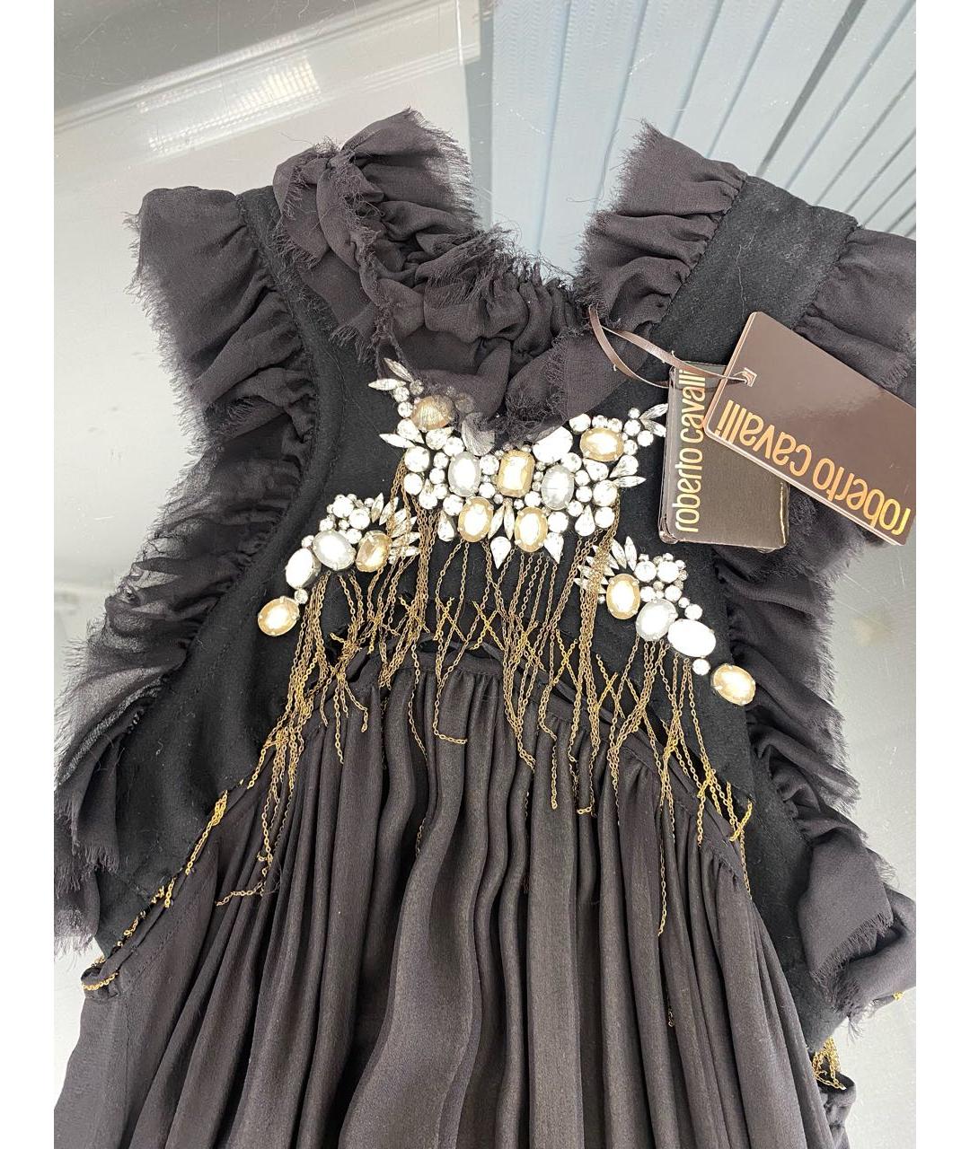 ROBERTO CAVALLI Черное вискозное вечернее платье, фото 3