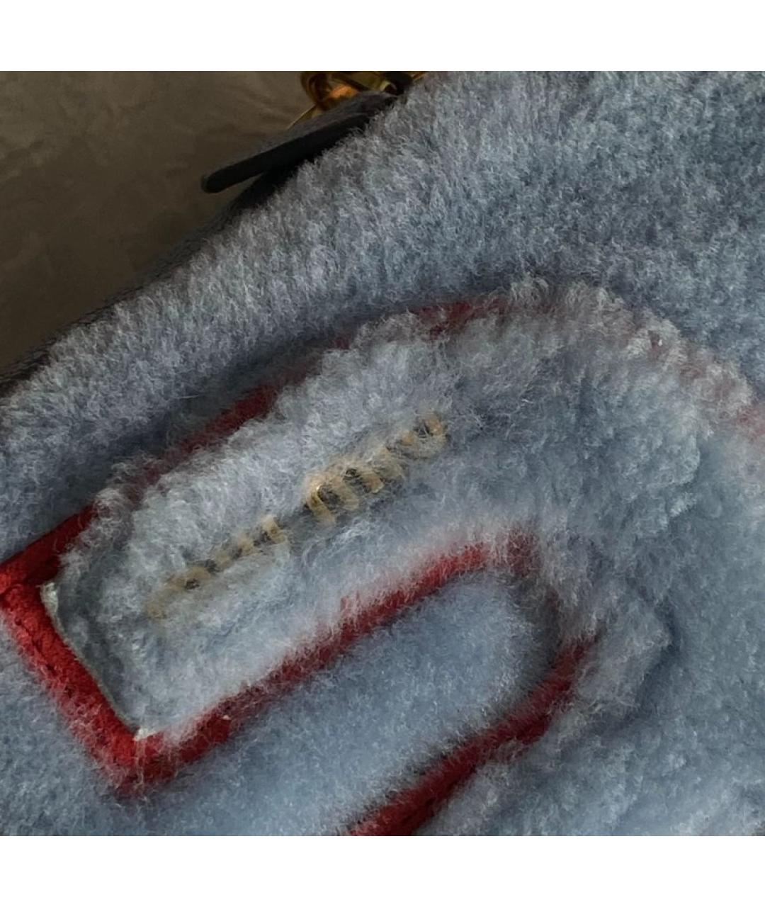 MIU MIU Синяя меховая сумка через плечо, фото 2