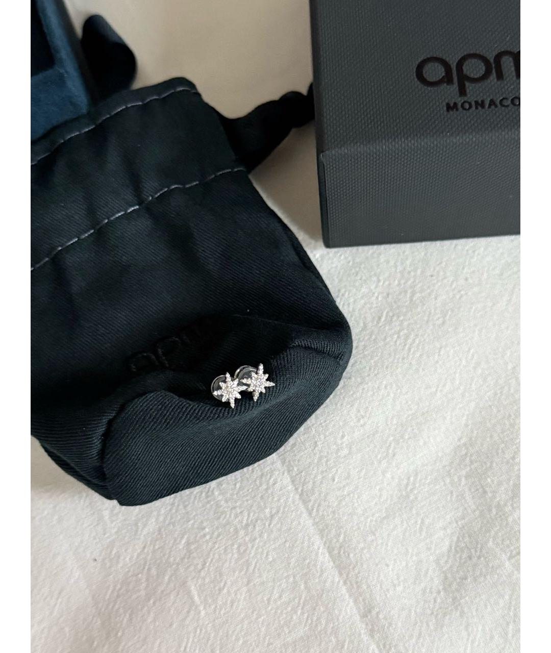 APM Monaco Белые серебряные серьги, фото 2