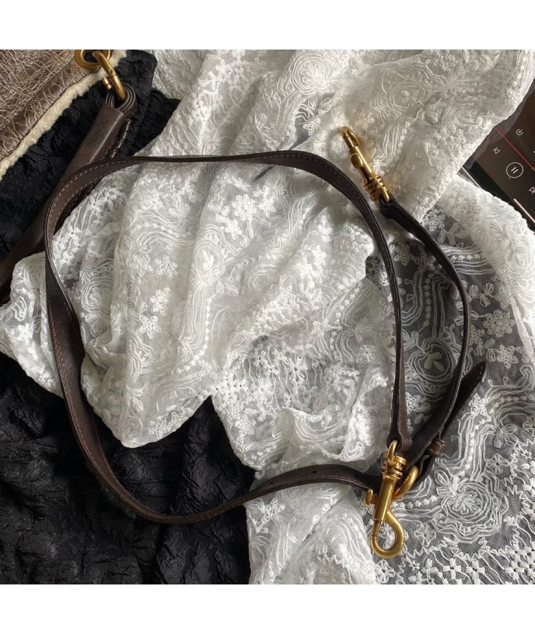 MIU MIU Коричневая меховая сумка с короткими ручками, фото 7