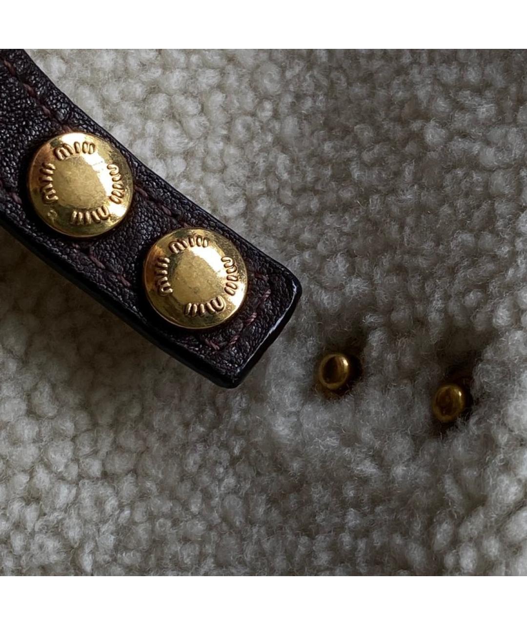 MIU MIU Коричневая меховая сумка с короткими ручками, фото 6