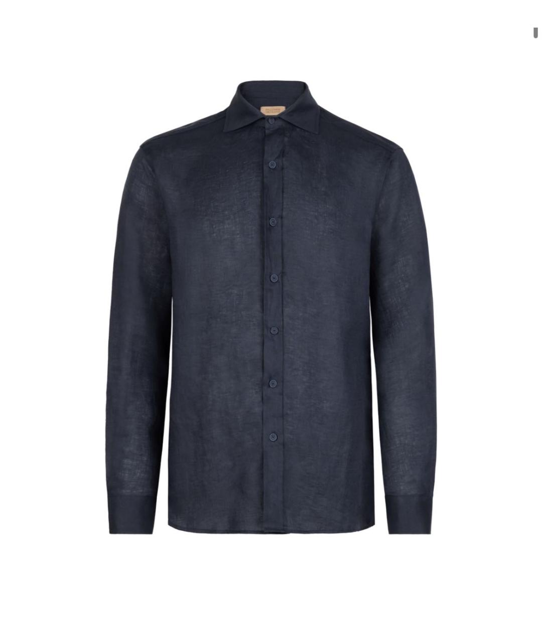 FALCONERI Темно-синяя льняная кэжуал рубашка, фото 1