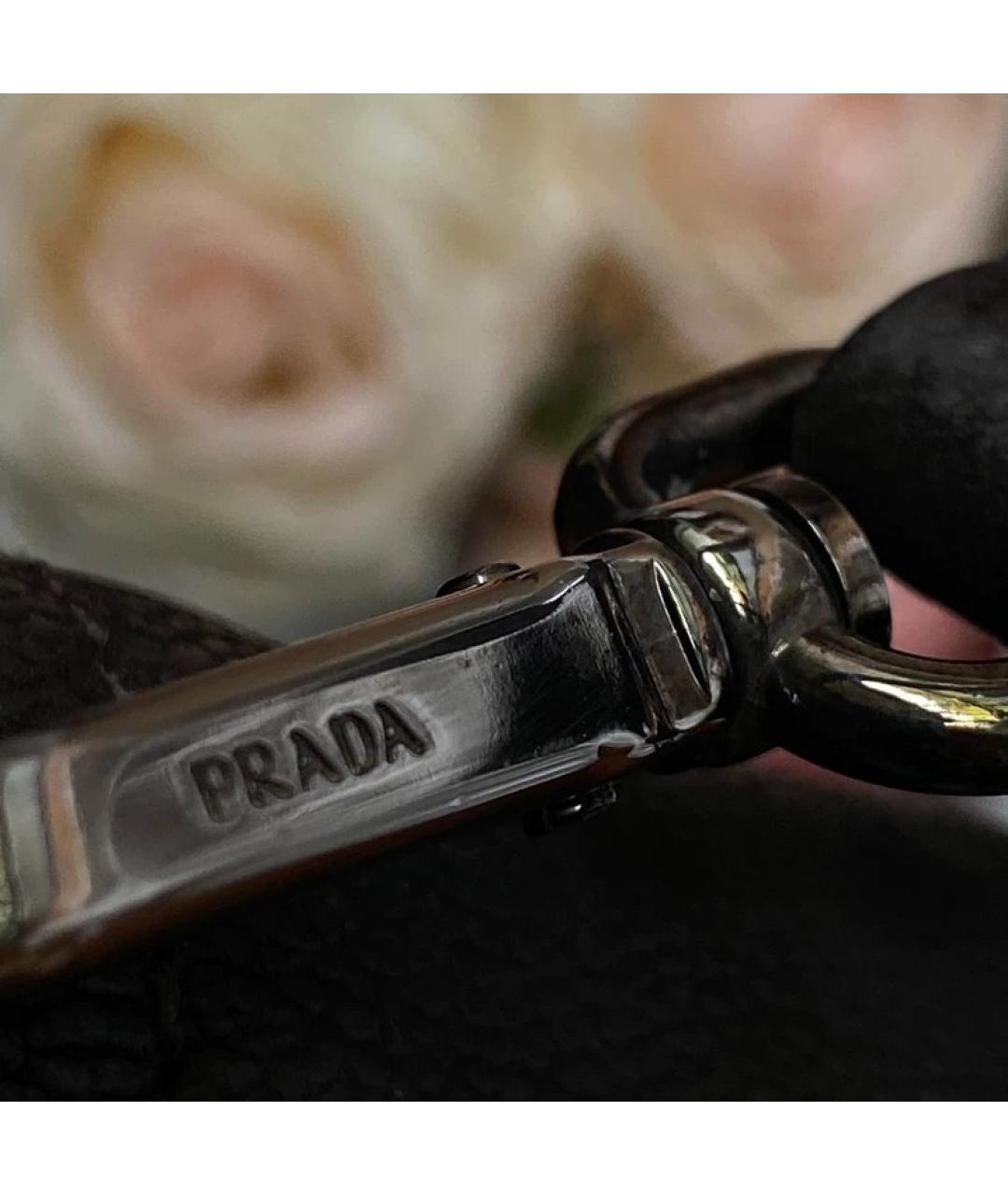 PRADA Черная кожаная сумка с короткими ручками, фото 5