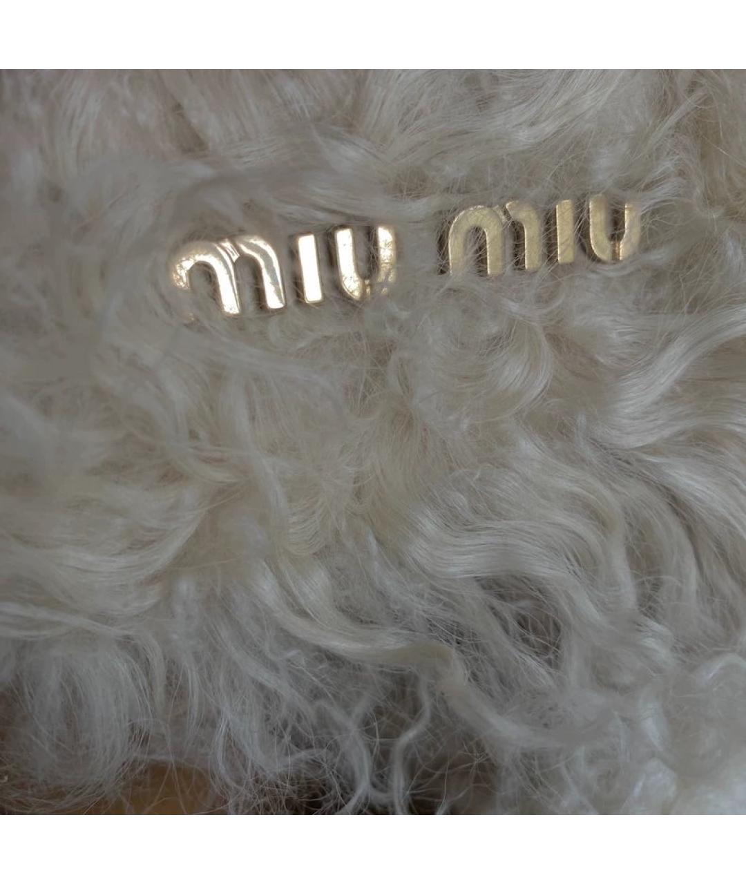 MIU MIU Коричневая меховая сумка с короткими ручками, фото 4