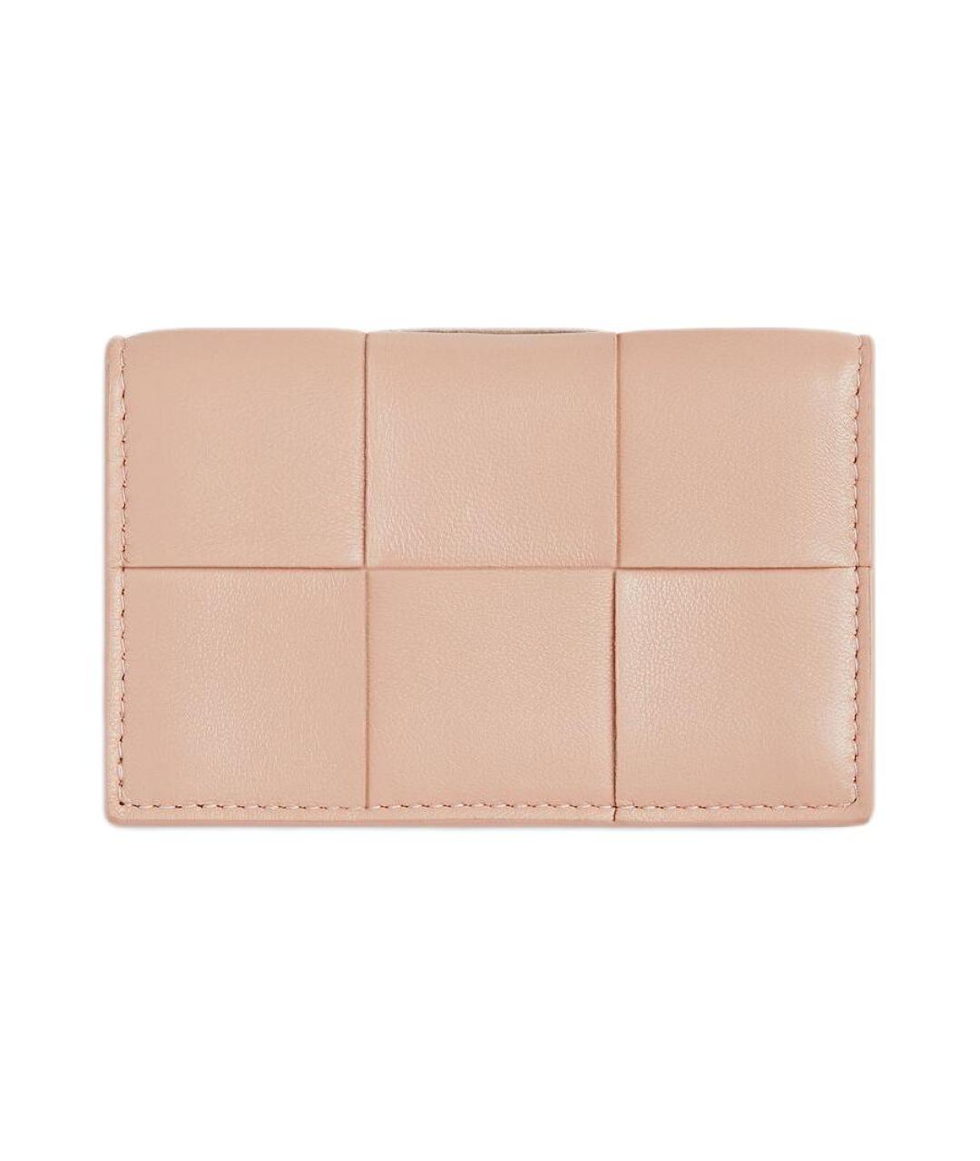 BOTTEGA VENETA Розовый кожаный кардхолдер, фото 2