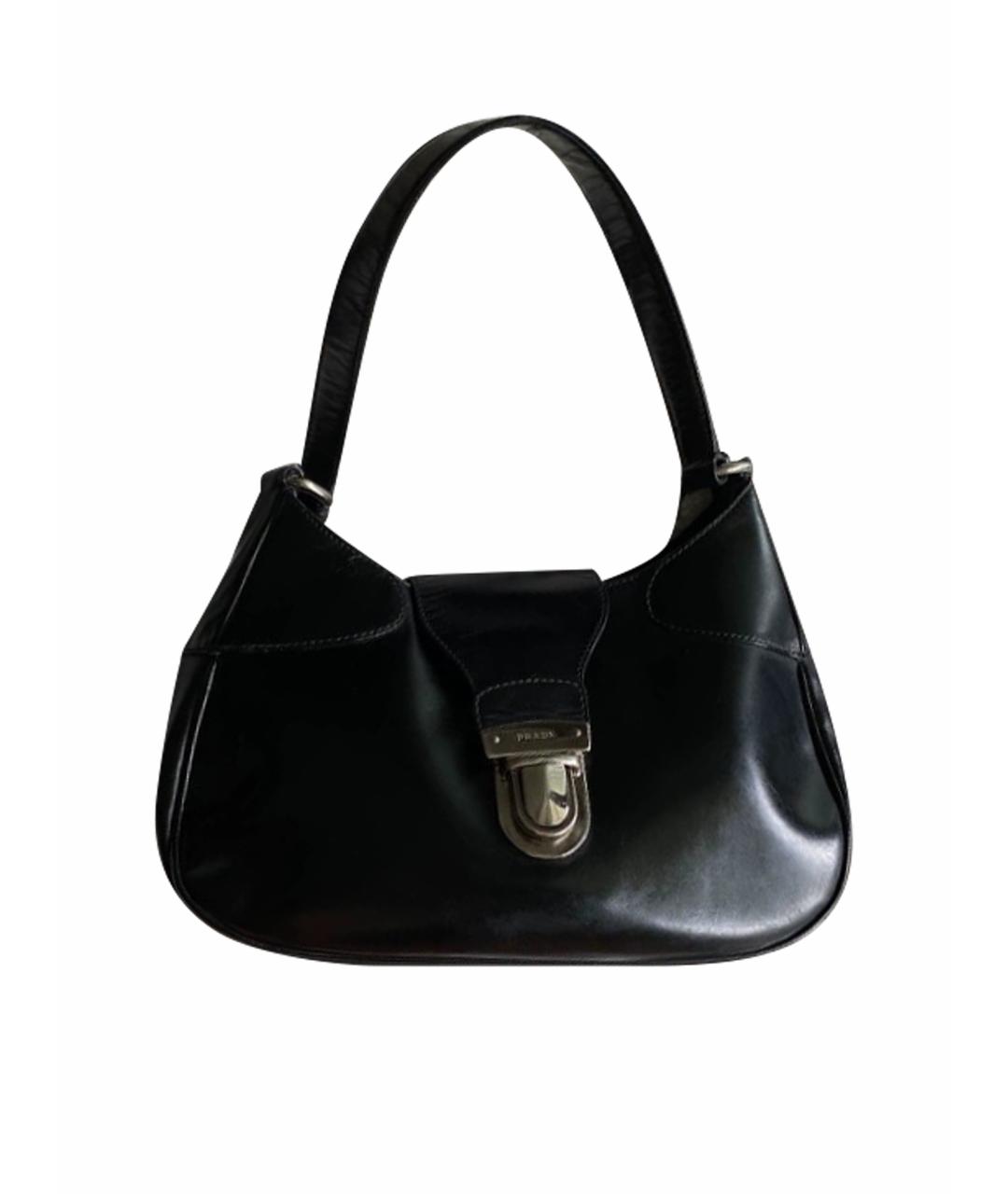 PRADA Черная кожаная сумка с короткими ручками, фото 1