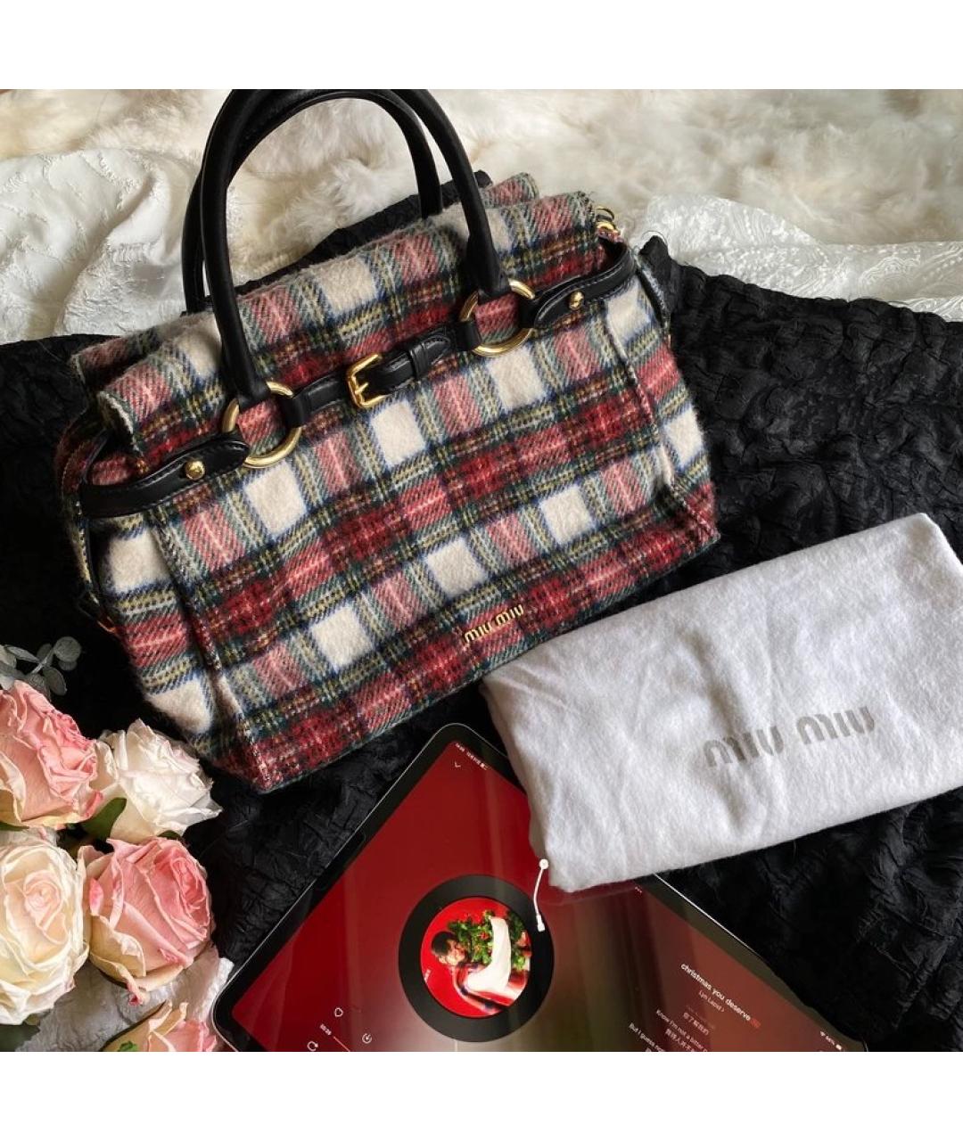 MIU MIU Мульти шерстяная сумка с короткими ручками, фото 2