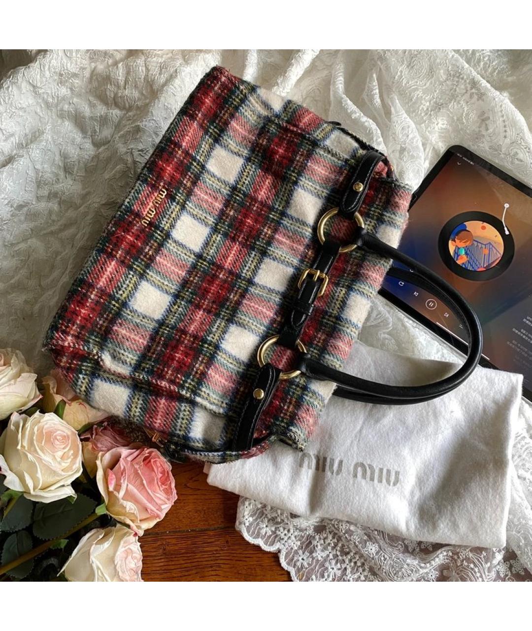 MIU MIU Мульти шерстяная сумка с короткими ручками, фото 10