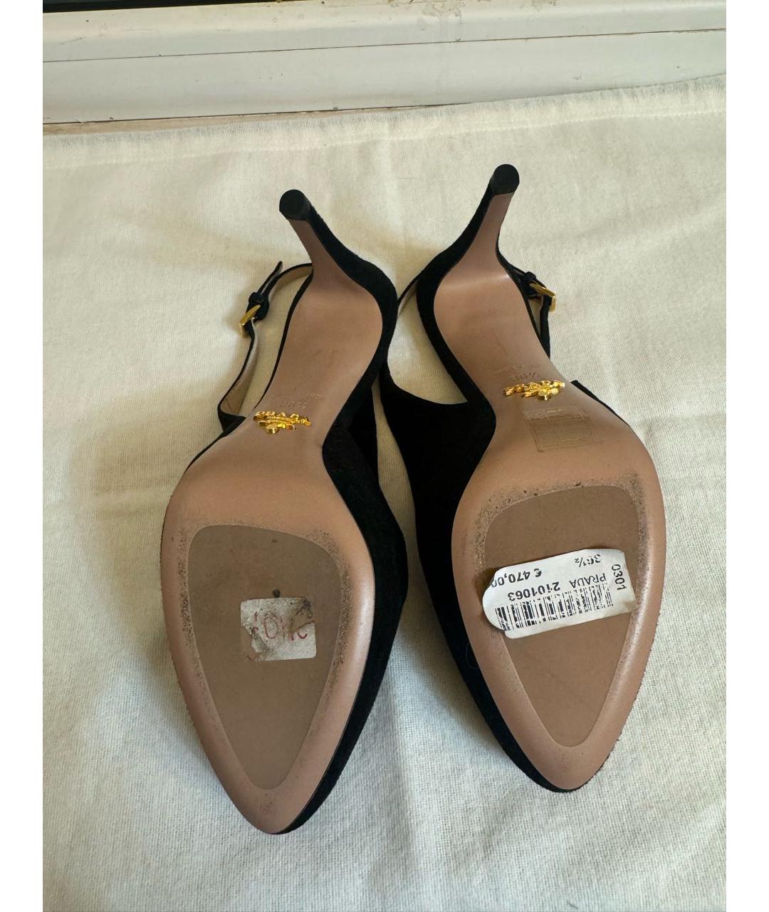 PRADA Черные замшевые туфли, фото 5