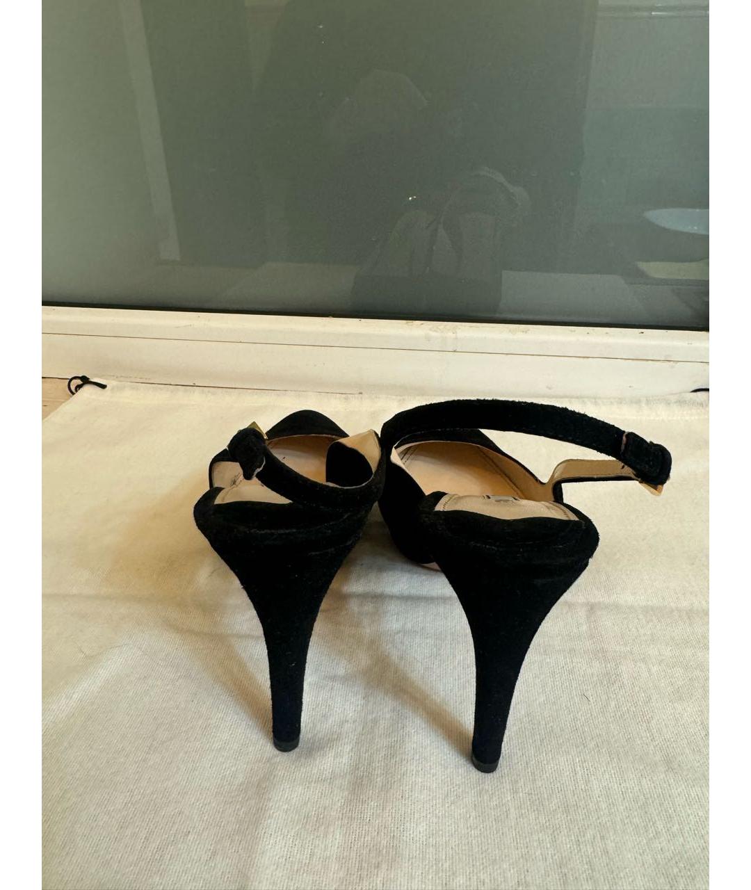 PRADA Черные замшевые туфли, фото 4