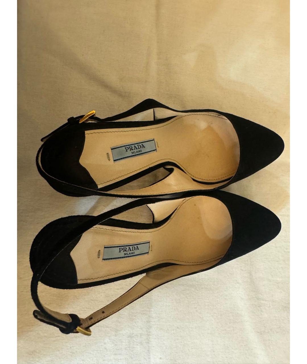 PRADA Черные замшевые туфли, фото 3