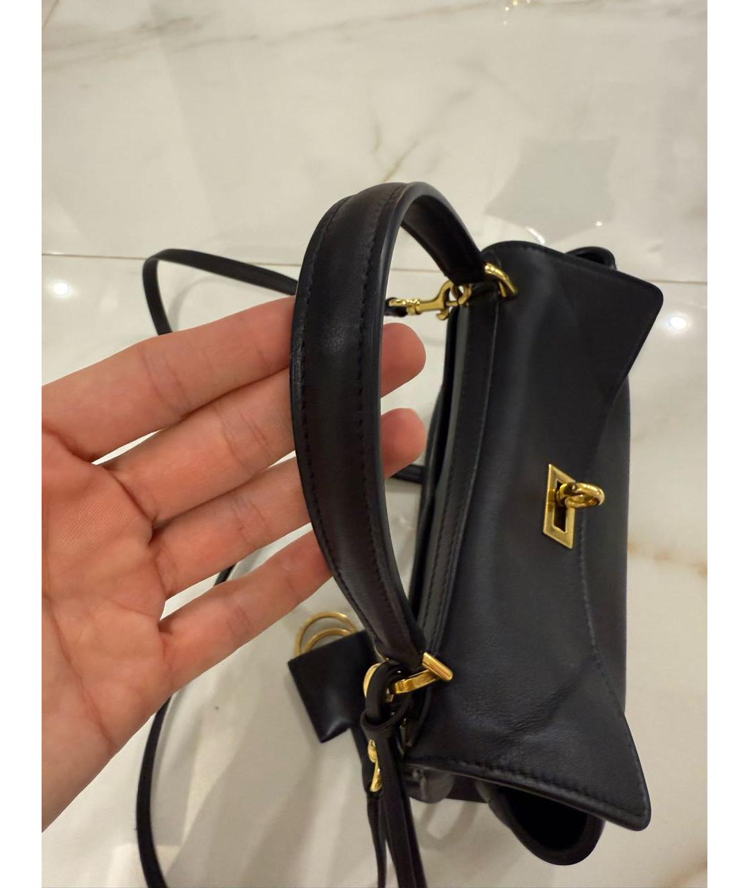 BALENCIAGA Черная кожаная сумка с короткими ручками, фото 5