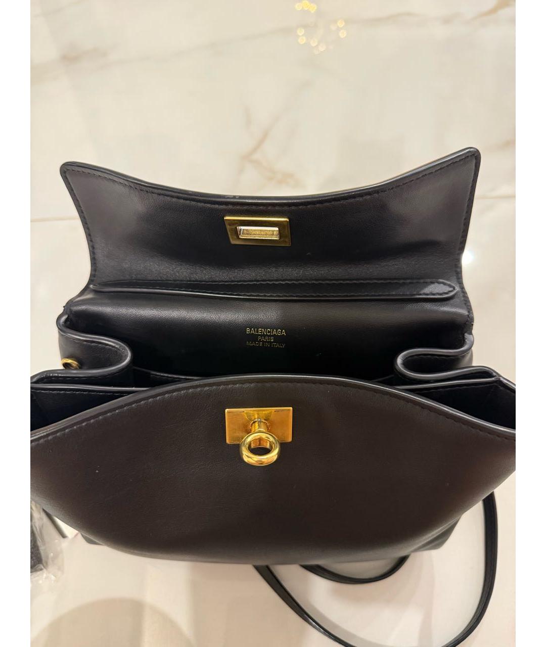 BALENCIAGA Черная кожаная сумка с короткими ручками, фото 4