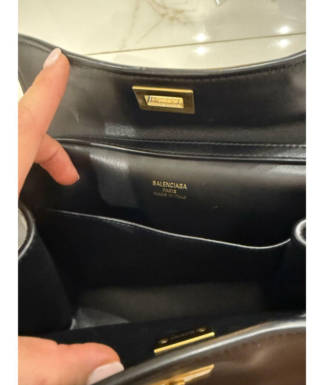 BALENCIAGA Черная кожаная сумка с короткими ручками, фото 7